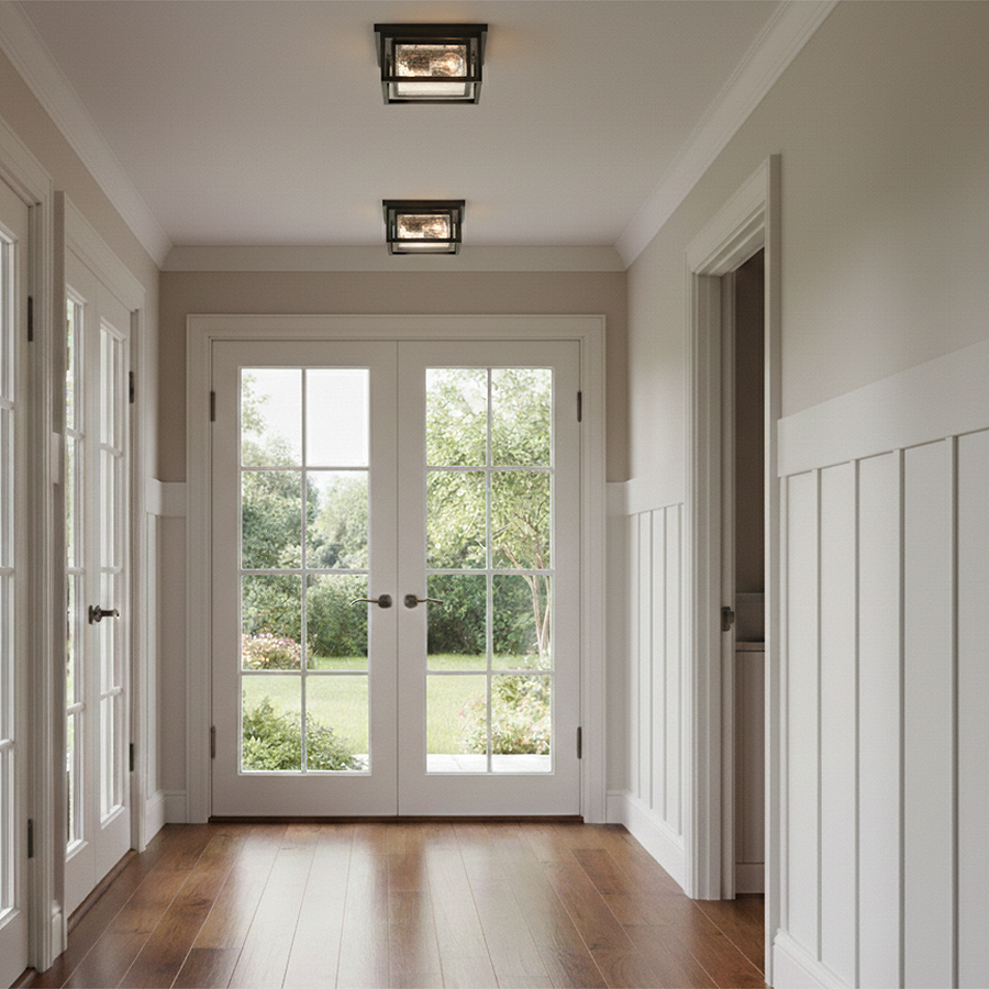 Republic 2L flush mount ceiling fixture - 1003BK