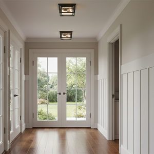 Republic 2L flush mount ceiling fixture - 1003BK