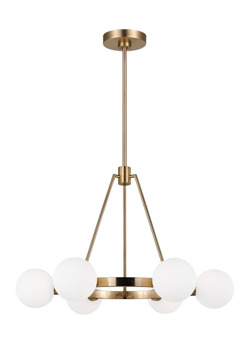 Clybourn 6L chandelier, Satin Brass - 3161606-848