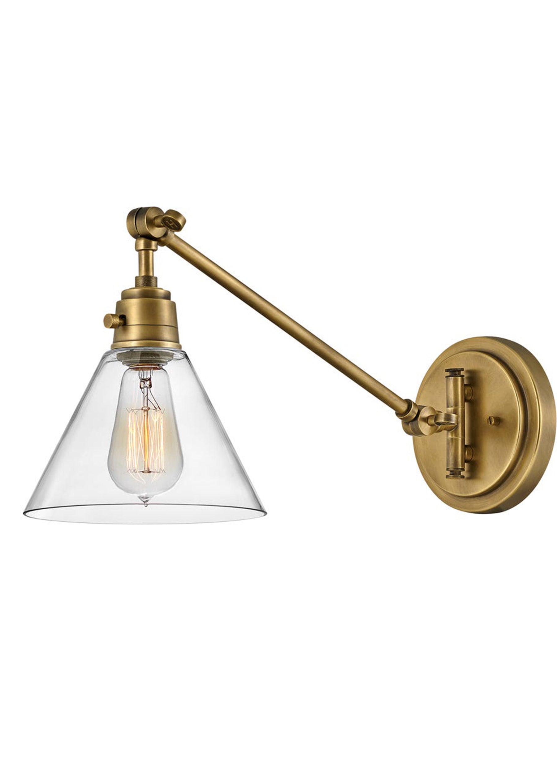 Arti 1L medium swing arm wall sconce - 3690HB-CL