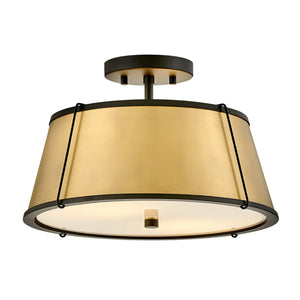Clarke 2L semi-flush mount - 4893BK-LDB