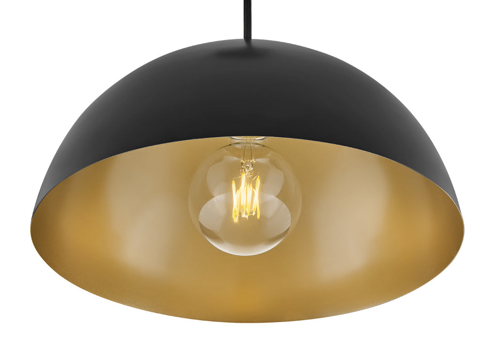 Lou 1L Pendant, Black finish - 83307BK